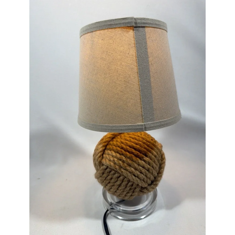 Nautical Monkey Fist Rope Knot‎ Lamp 14 Inch Coastal Beach Decor